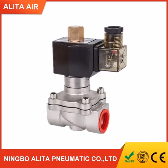 Válvula Solenoide de aire y agua con guía de acción directa abierta Normal bidireccional de 12V con aislamiento clase F de acero inoxidable serie Us