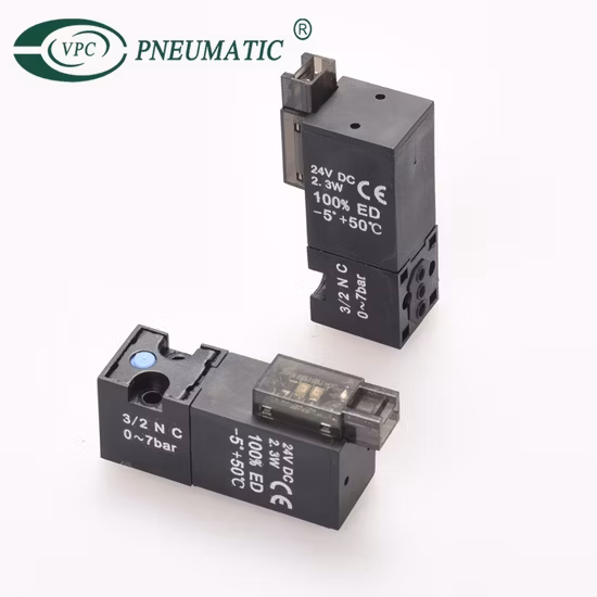 Válvula Solenoide de plástico Micro de 10mm (15mm) DC24V 3/2 para máquina de tejer calcetines